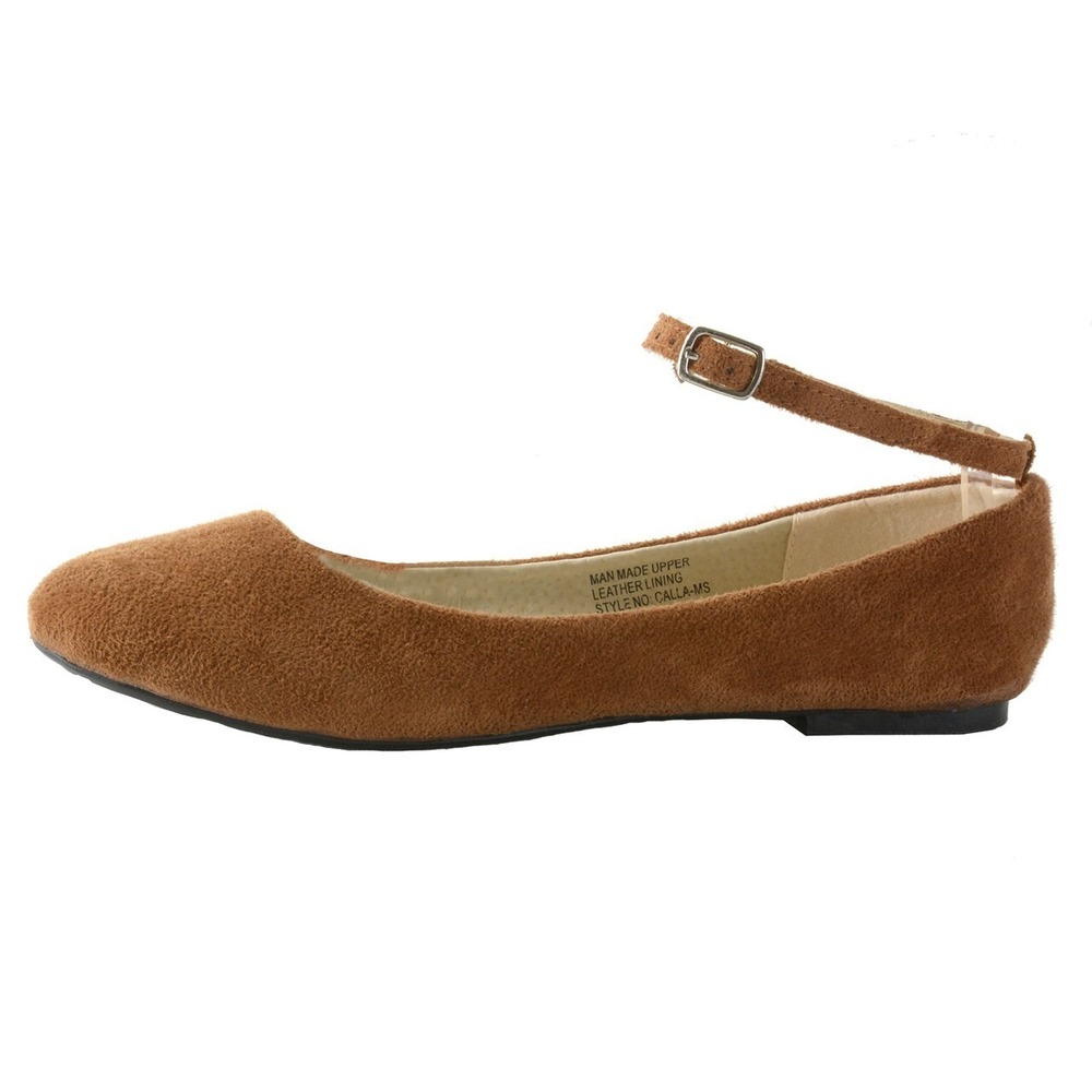 AlpineSwiss Calla Womens Ballet Flats Ankle Strap Sz 6 Classic Ballerina Slipper